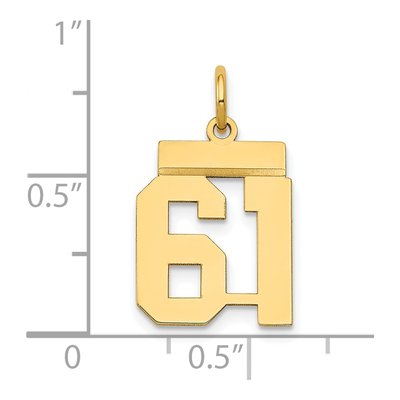 14K Yellow Gold Number 61 Charm – view 5