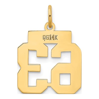 14K Yellow Gold Number 63 Charm – view 3