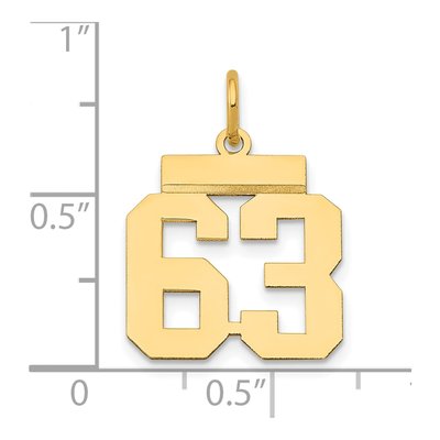 14K Yellow Gold Number 63 Charm – view 4
