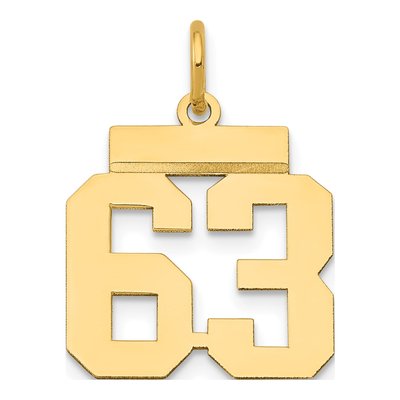 14K Yellow Gold Number 63 Charm