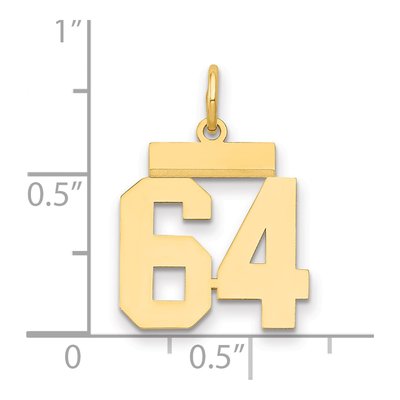 14K Yellow Gold Small Number 64 Pendant – view 2