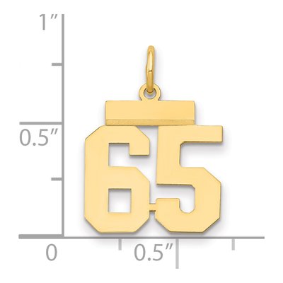 14K Yellow Gold Number 65 Charm – view 2