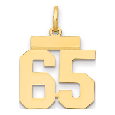 14K Yellow Gold Number 65 Charm