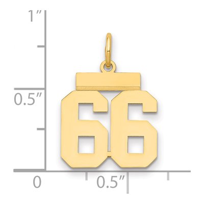 14K Yellow Gold Small Number 66 Charm – view 2