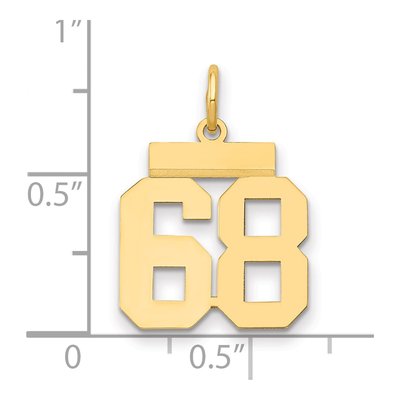 14K Yellow Gold Small Number 68 Charm – view 2