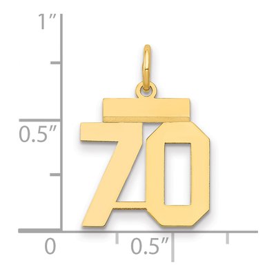 14K Yellow Gold Small Number 70 Pendant – view 2