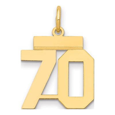 14K Yellow Gold Small Number 70 Pendant