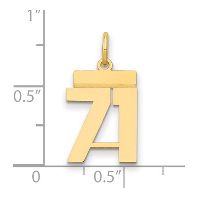 14K Yellow Gold Small Number 71 Pendant – view 2