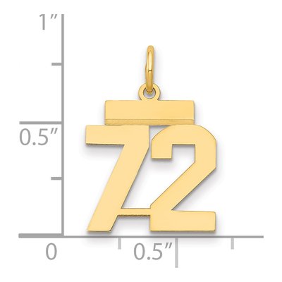 14K Yellow Gold Small Number 72 Charm – view 2