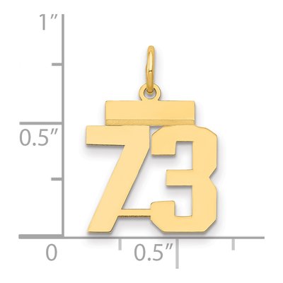 14K Yellow Gold Small Number 73 Pendant – view 2