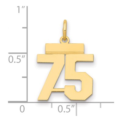 14K Yellow Gold Number 75 Charm – view 2