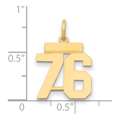 14K Yellow Gold Small Number 76 Pendant – view 2