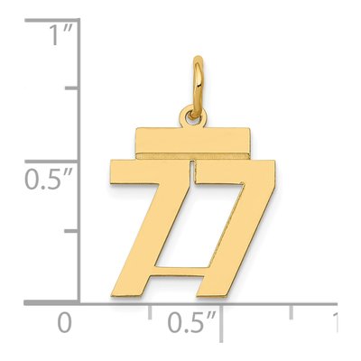 14K Yellow Gold Number 77 Pendant – view 4
