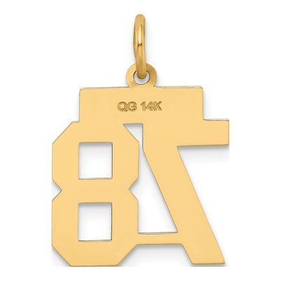 14K Yellow Gold Small Number 78 Pendant – view 4
