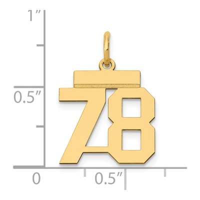 14K Yellow Gold Small Number 78 Pendant – view 5
