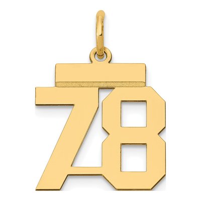 14K Yellow Gold Small Number 78 Pendant