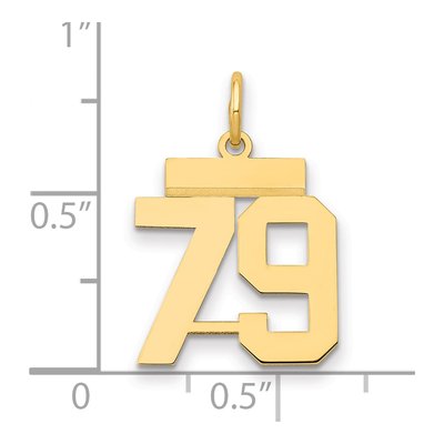 14K Yellow Gold Small Number 79 Pendant – view 2