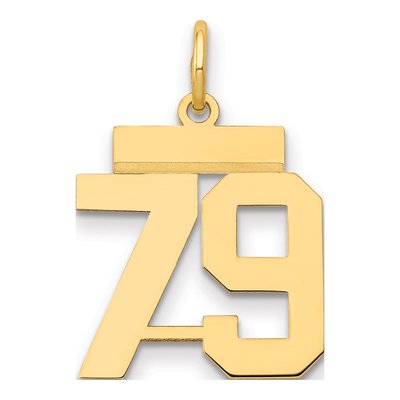14K Yellow Gold Small Number 79 Pendant
