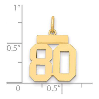 14K Yellow Gold Number 80 Charm – view 2