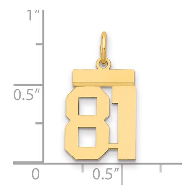 14K Yellow Gold Small Number 81 Charm – view 2