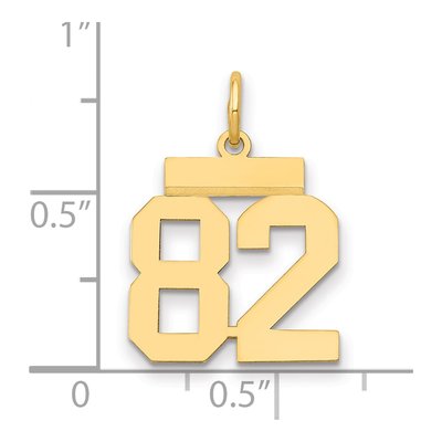 14K Yellow Gold Number 82 Charm – view 2