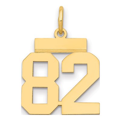 14K Yellow Gold Number 82 Charm