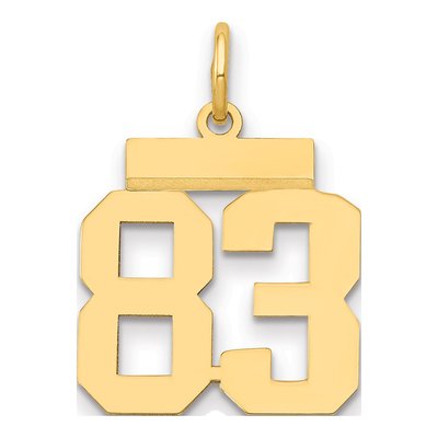14K Yellow Gold Number 83 Charm