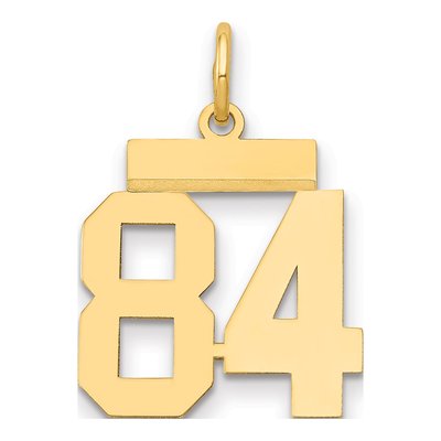 14K Yellow Gold Small Number 84 Pendant