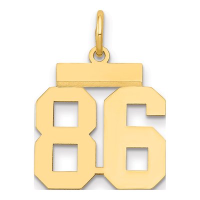 14K Yellow Gold Small Number 86 Pendant