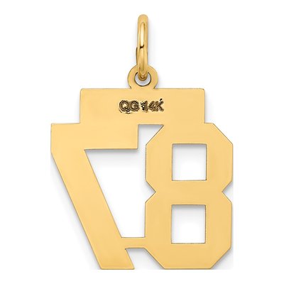 14K Yellow Gold Number 87 Charm – view 3