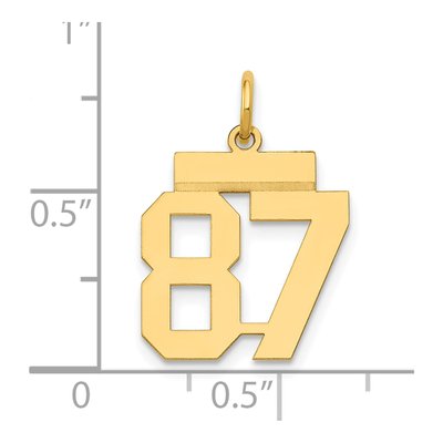 14K Yellow Gold Number 87 Charm – view 4