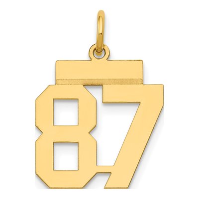 14K Yellow Gold Number 87 Charm