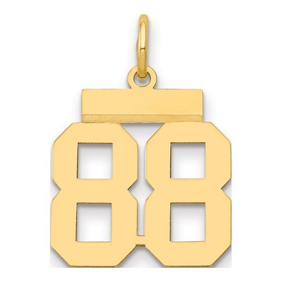 14K Yellow Gold Small Number 88 Charm