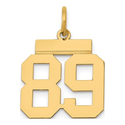 14K Yellow Gold Small Number 89 Charm