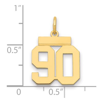 14K Yellow Gold Small Number 90 Pendant – view 2