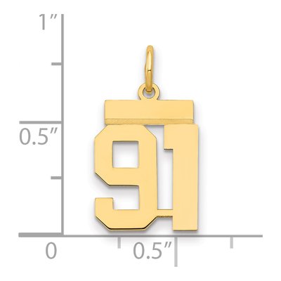 14K Yellow Gold Small Number 91 Charm – view 2