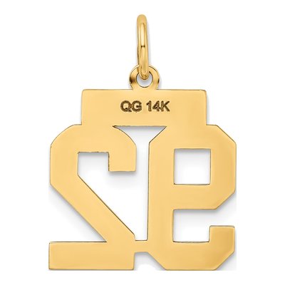 14K Yellow Gold Small Number 92 Charm – view 4