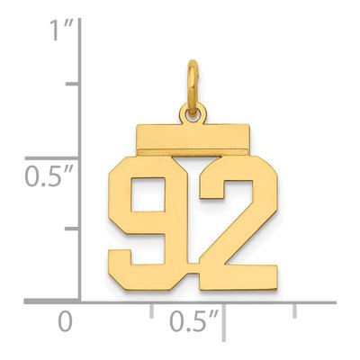 14K Yellow Gold Small Number 92 Charm – view 5