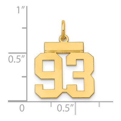 14K Yellow Gold Number 93 Charm – view 4