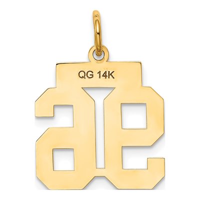 14K Yellow Gold Number 96 Charm – view 3