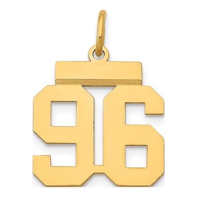 14K Yellow Gold Number 96 Charm