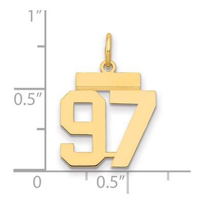 14K Yellow Gold Small Number 97 Charm – view 2