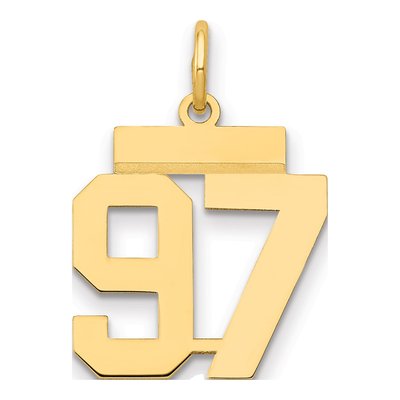 14K Yellow Gold Small Number 97 Charm