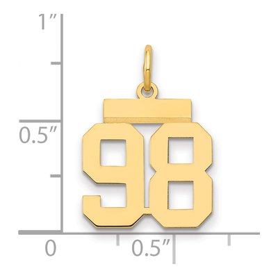14K Yellow Gold Small Number 98 Pendant – view 2