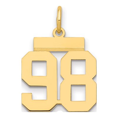 14K Yellow Gold Small Number 98 Pendant