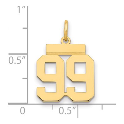 14K Yellow Gold Small Number 99 Pendant – view 3