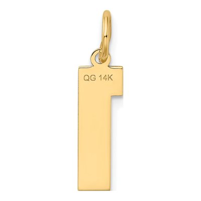 14K Yellow Gold Number 1 Charm – view 4