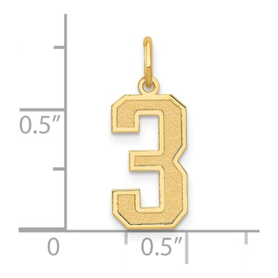 14K Yellow Gold Number 3 Pendant – view 5