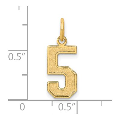 14K Yellow Gold Number 5 Charm – view 5
