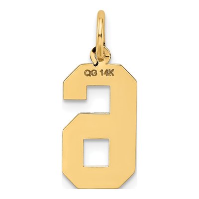14K Yellow Gold Number 6 Charm – view 4